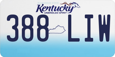 KY license plate 388LIW