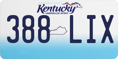 KY license plate 388LIX