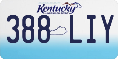 KY license plate 388LIY
