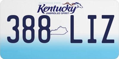 KY license plate 388LIZ