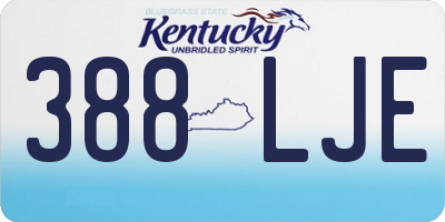 KY license plate 388LJE
