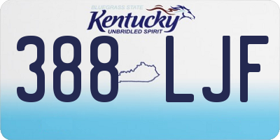KY license plate 388LJF