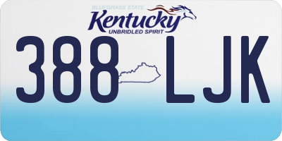 KY license plate 388LJK