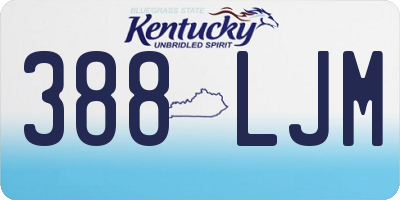 KY license plate 388LJM