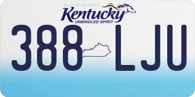 KY license plate 388LJU