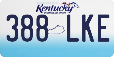 KY license plate 388LKE