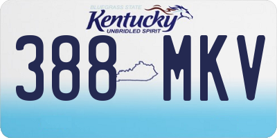 KY license plate 388MKV