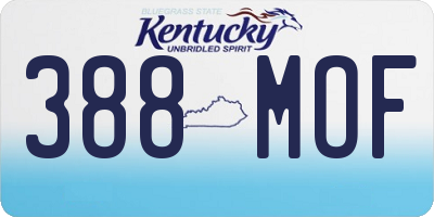 KY license plate 388MOF