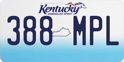 KY license plate 388MPL
