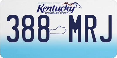 KY license plate 388MRJ