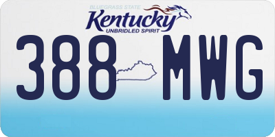KY license plate 388MWG