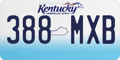 KY license plate 388MXB
