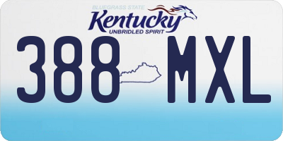 KY license plate 388MXL