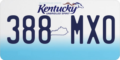 KY license plate 388MXO