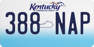 KY license plate 388NAP