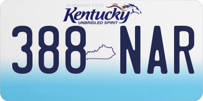 KY license plate 388NAR