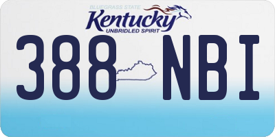 KY license plate 388NBI