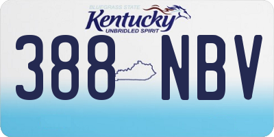 KY license plate 388NBV