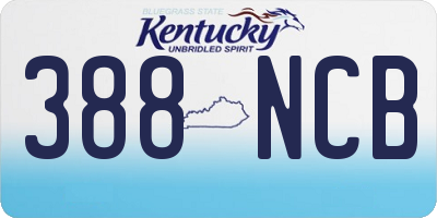 KY license plate 388NCB