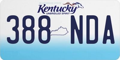 KY license plate 388NDA