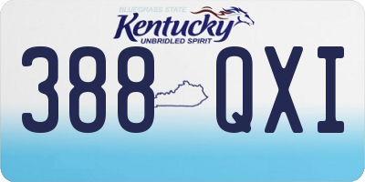 KY license plate 388QXI