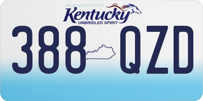 KY license plate 388QZD