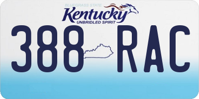 KY license plate 388RAC