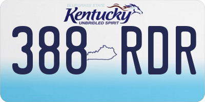 KY license plate 388RDR