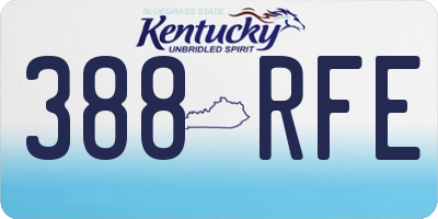 KY license plate 388RFE