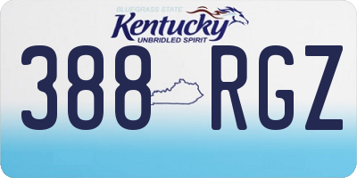 KY license plate 388RGZ