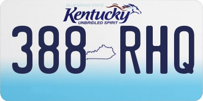 KY license plate 388RHQ