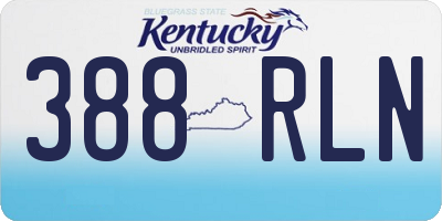 KY license plate 388RLN