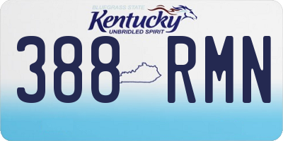 KY license plate 388RMN