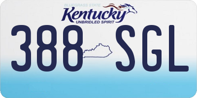 KY license plate 388SGL