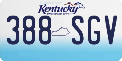 KY license plate 388SGV