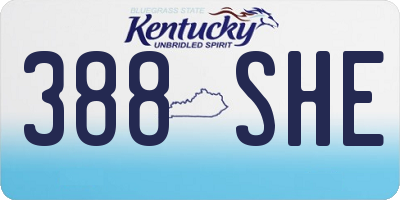KY license plate 388SHE