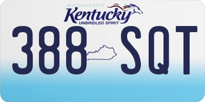 KY license plate 388SQT