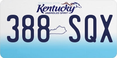 KY license plate 388SQX
