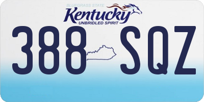 KY license plate 388SQZ