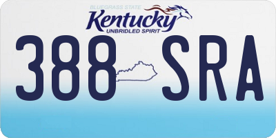 KY license plate 388SRA