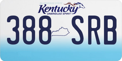 KY license plate 388SRB