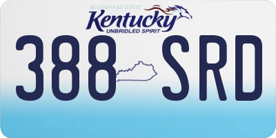 KY license plate 388SRD