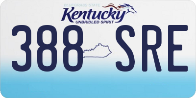 KY license plate 388SRE