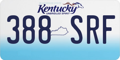 KY license plate 388SRF