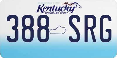 KY license plate 388SRG