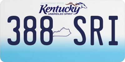 KY license plate 388SRI