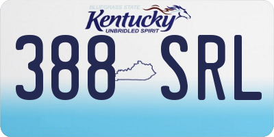 KY license plate 388SRL