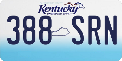 KY license plate 388SRN