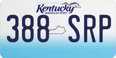 KY license plate 388SRP