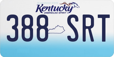 KY license plate 388SRT